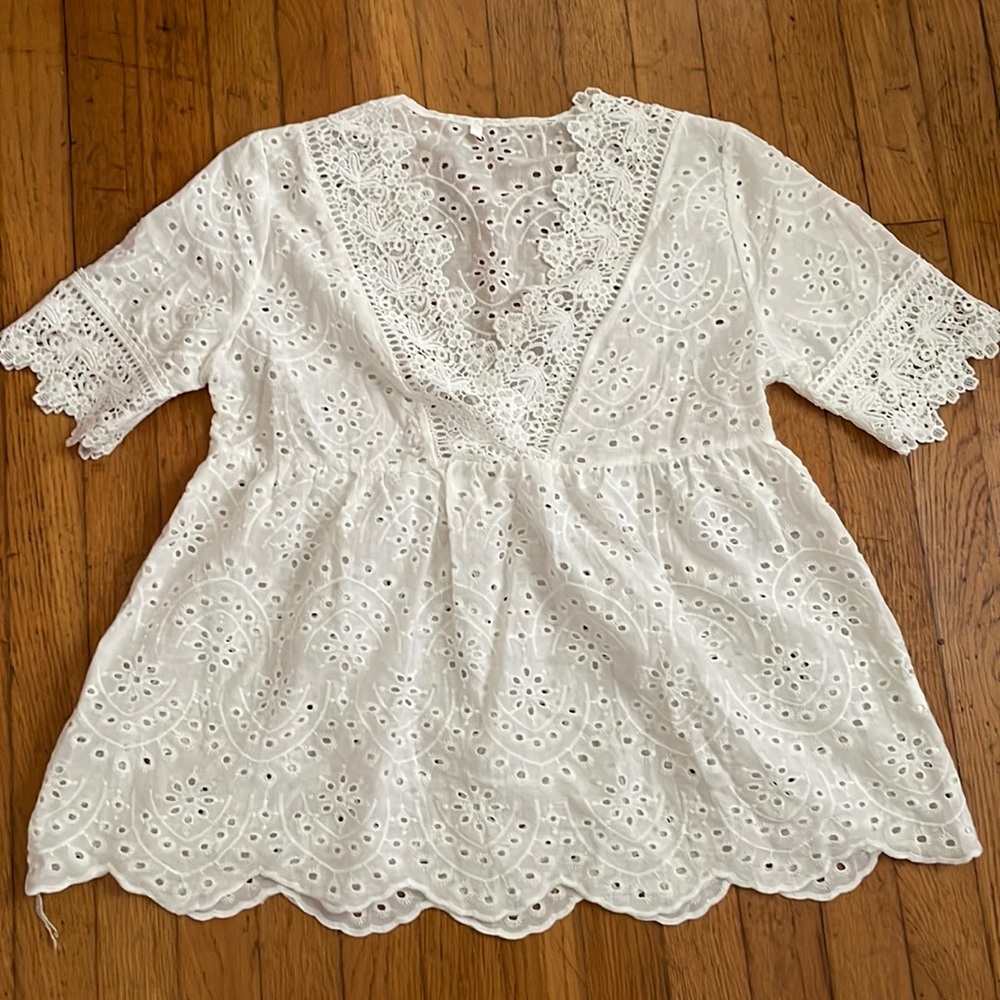 White Eyelet Top